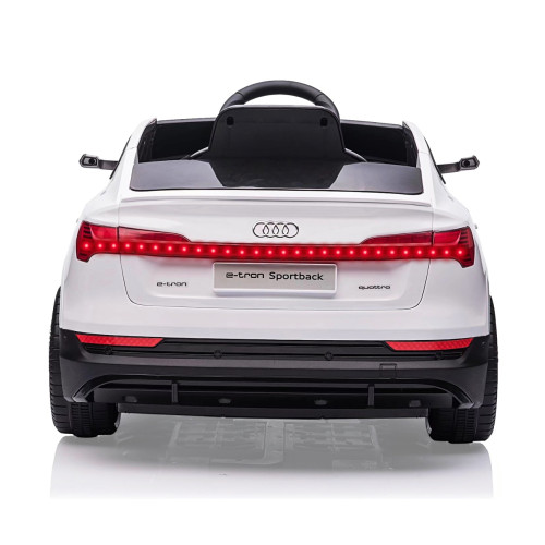 Elektrické autíčko Audi E-Tron Sportback 12V s diaľkovým ovládaním a LED svetlami, biele