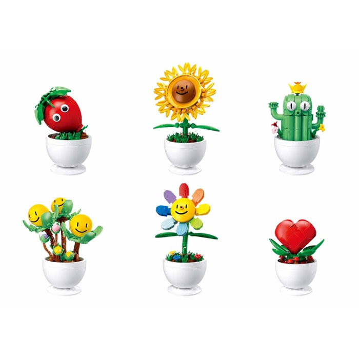 Sluban Flowers M38-B1073 Kvety s očami malé Displej 6 ks