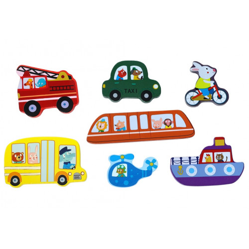 2Kids Toys Drevené puzzle Dopravné prostriedky prepojiteľné