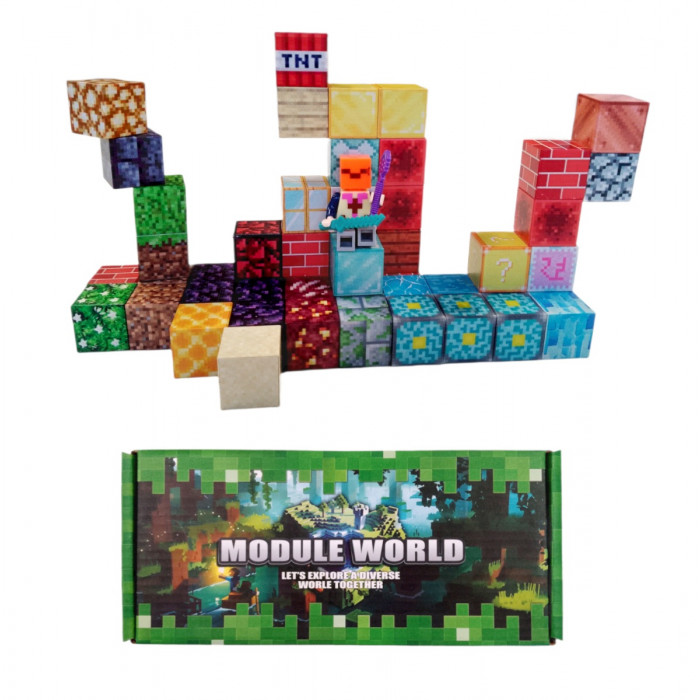 Magnetická stavebnica Minecraft Special blocks 51ks