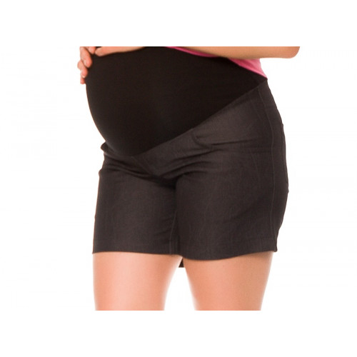 Be MaaMaa Tehotenské kraťasy Jeans Crush - černé, vel´. XL