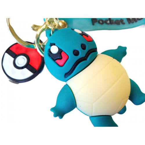 Detská kľúčenka Pokémon Squirtle s pútkom a karabínou