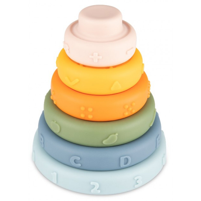 Canpol babies Senzorická kruhová skladacia pyramída - 6 dielov - pestrofarebná