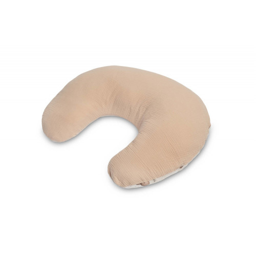 Dojčiaci vankúš, podkova, mušelín, bavlna - Zábava v lese, béžový