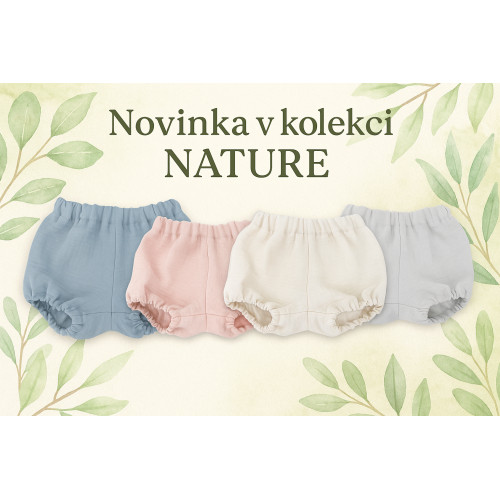 Mušelínové kraťasky NATURE - smotanová, veľ. S, 0-12m