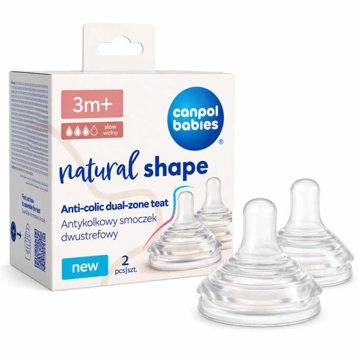 Natural Shape antikolikový cumlík – silikónový, DuoFlex, bez BPA, 3m+