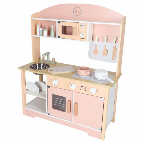 Detská drevená kuchynka Modern Classic 82 cm – ružová