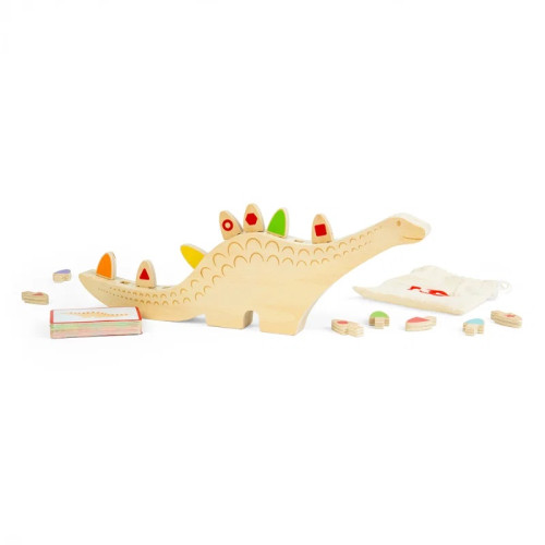 Bigjigs Toys Drevená Montessori hra dinosaurus – triedenie, vzory a logika, 68 dielov