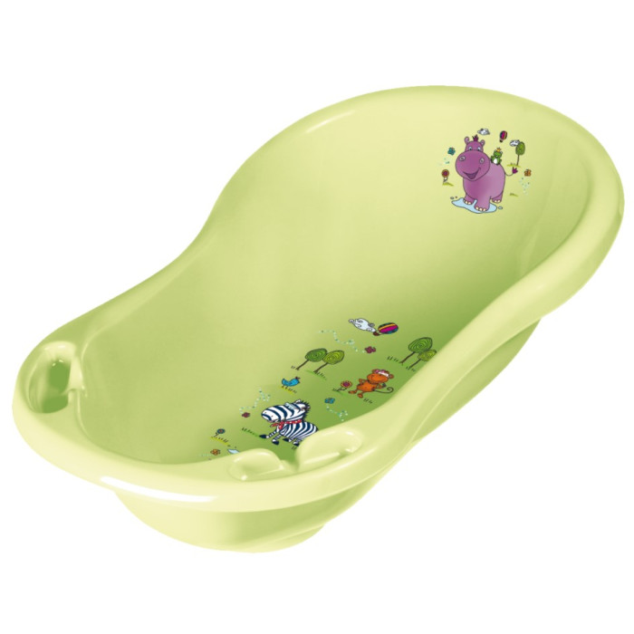Keeeper Detská vanička s výpusťou, Hippo 84 cm - limetka