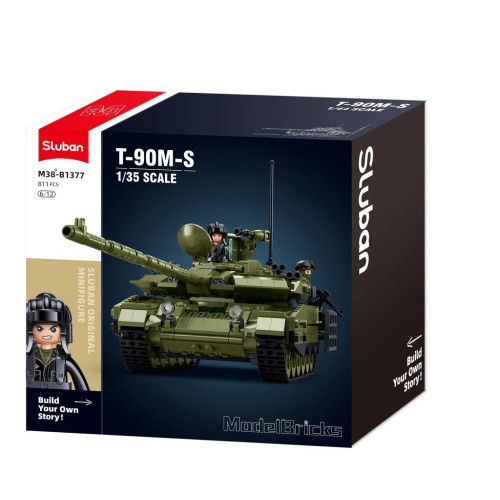 Sluban Model Bricks M38-B1377 Tank T-90M-S v mierke 1:35