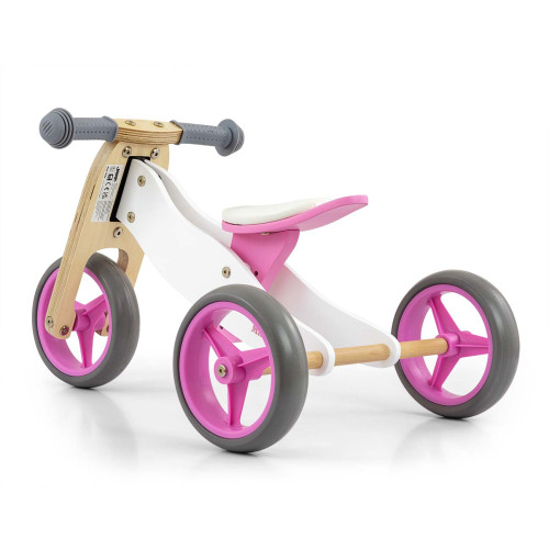 Drevené odrážadlo JAKE Classic Pink Milly Mally 2v1