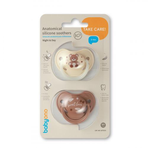 Cumlík silikónový, anatomický tvar, 0-6m, 2 ks - Sweet Love