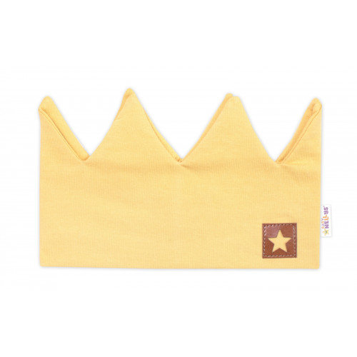 Dvojvrstvová čelenka, Hand Made, bavlna, Korunka STAR - horčicová, 104/116