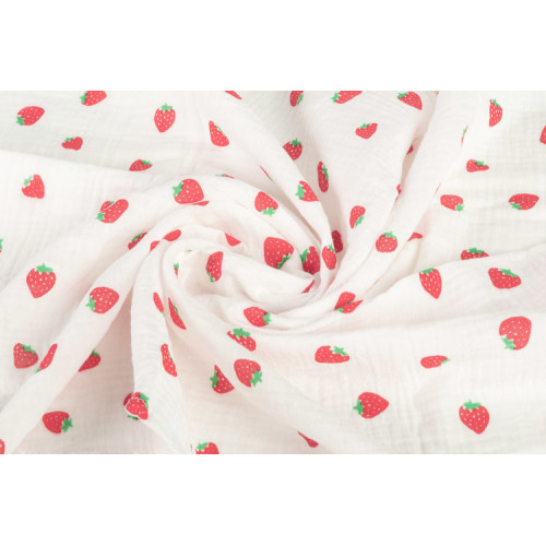 Mušelínové plienky krčené 60×75 cm Strawberry Cream – sada 2 ks