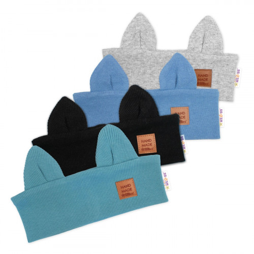 Čelenka Cat s úškami pre deti Hand Made - jeans