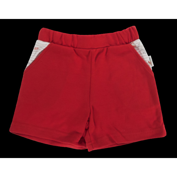 Dojčenské bavlnené nohavičky, kraťasky Mamatti Pirát - červené, veľ. 92