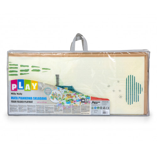 Obojstranná skladacia penová podložka pre deti 197 × 177 cm - farebné zvieratká