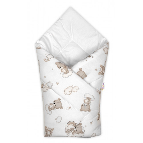 Dojčenská zavinovačka klasik Malý Macko, biela/béžová