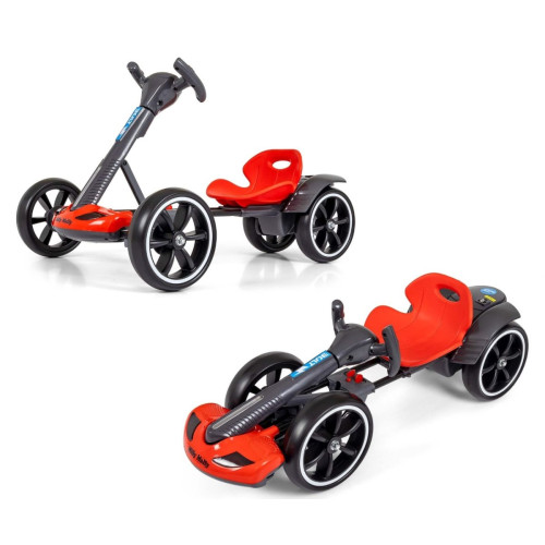 Elektrický gokart BOLT, detská motokára s diaľkovým ovládaním, LED, Bluetooth, červené