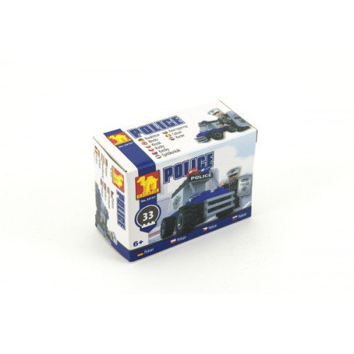 Teddies Stavebnica Dromader Polícia Auto 23101 33ks v krabici 9,5x7x4,5cm