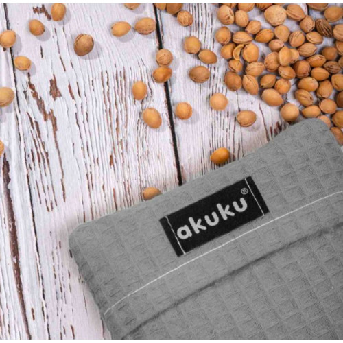 Nahrievací mušelínový vankúšik s višňovými pecičkami - sivý