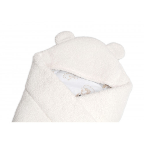 Baránková zavinovačka s kapucňou bavlna/baránok, Teddy Boucle- Medvedík smotana
