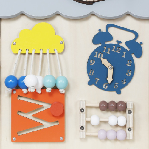 Montessori  Activity board Domček šedý
