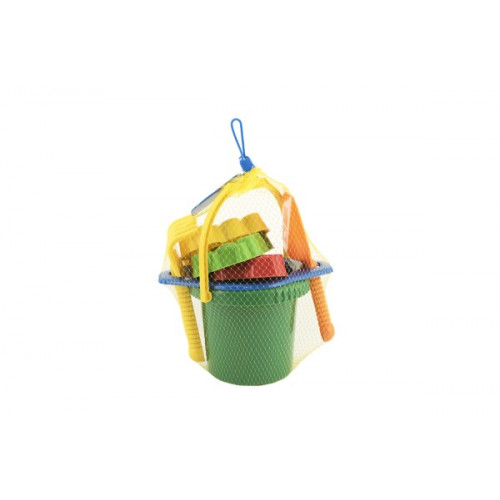 Teddies Vedro sitko lopatka hrabličky 3 bábovky plast v sieťke 20x28x12cm 12m +