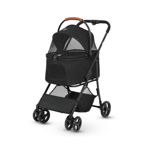 Qppet Bobbie Pet Stroller – kočík pre psy a mačky čierny, do 15 kg, skladací