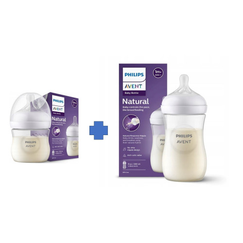 Natural Response fľaša 125 ml + 260 ml, cumlík – antikolikový, prirodzené satie