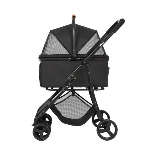 Qppet Bobbie Pet Stroller – kočík pre psy a mačky čierny, do 15 kg, skladací