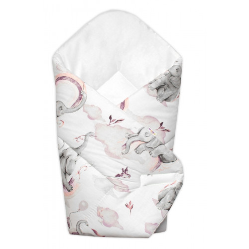 6-dielna výhod. sada s darčekom pre bábätko Baby Nellys, 120x90 Slon a dúha, ružová/biela