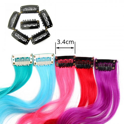 Vlnitý príčesok fialový so sponkou 35cm Purple curly extension 3ks