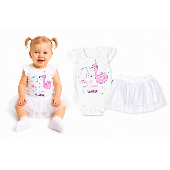 2D sada - body s krátkym rukávom Flaming + tutu suknička, veľ. 80
