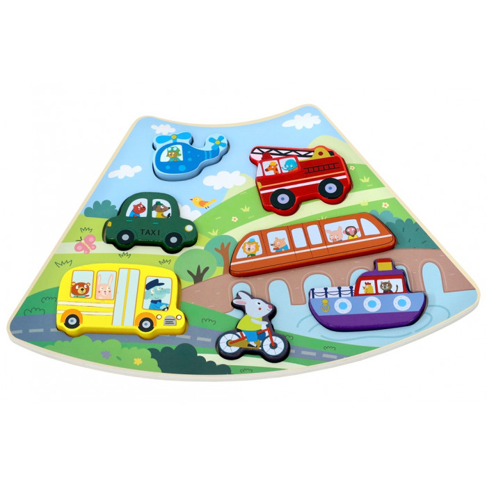 2Kids Toys Drevené puzzle Dopravné prostriedky prepojiteľné