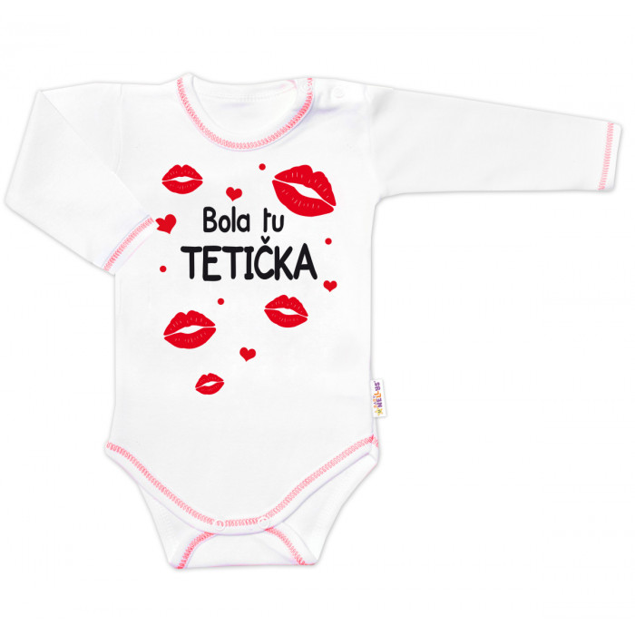 Body dlhý rukáv s vtipným textom Baby Nellys, Bola tu TETIČKA