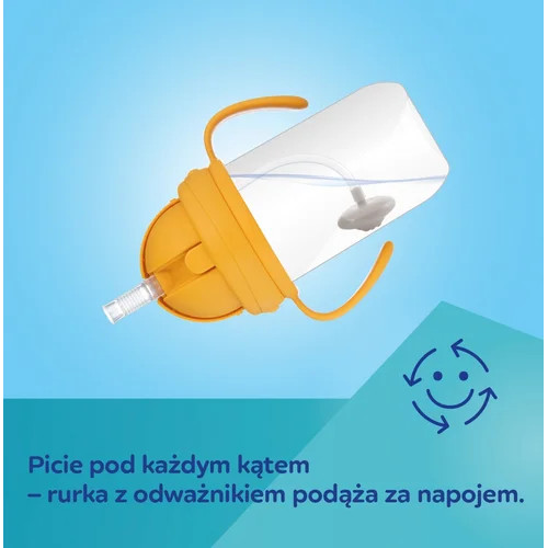 Hrnček netekúci s slamkou a závažím Canpol babies 270 ml, Panda