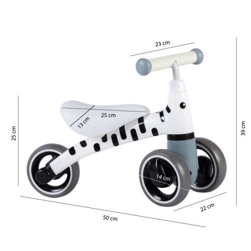 Odrážadlo / trojkolka Eco Toys, Zebra - biela