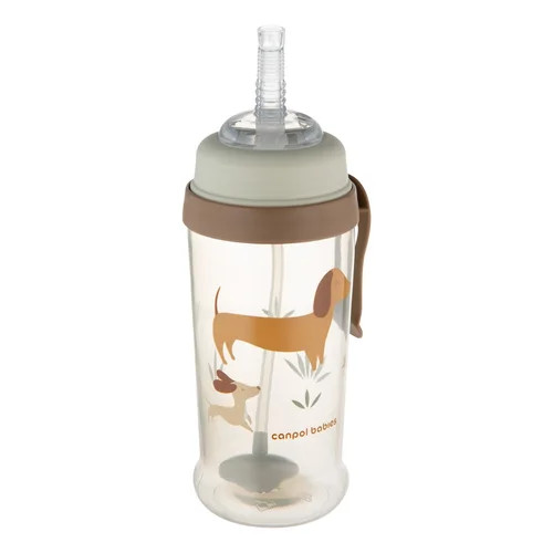 Nevylievacia fľaška so slamkou 350 ml Psíky – Canpol Babies
