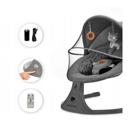 Hojdacie lehátko s melódiou 2v1 Lumi, Premium Dark grey