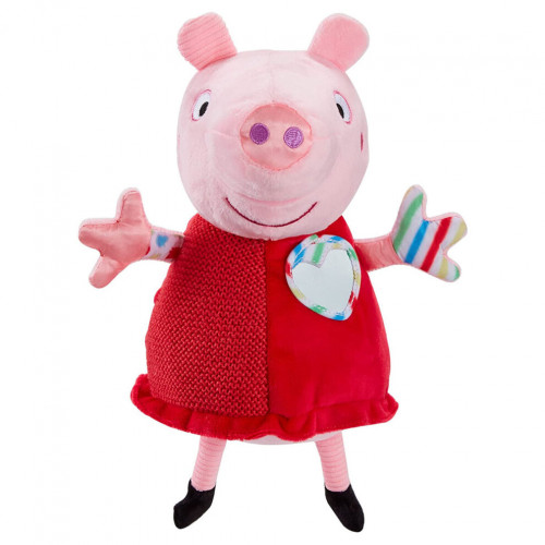 Zmyslová edukačná hračka PEPPAPIG, plyšová, 12,5 cm, červená