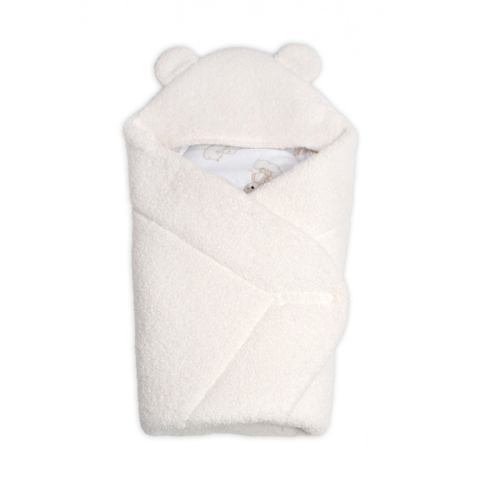Baránková zavinovačka s kapucňou bavlna/baránok, Teddy Boucle- Medvedík smotana