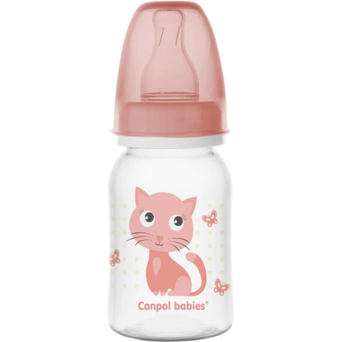 Canpol Babies Sklenená fľaštička 120 ml, rôzne farby, motívy