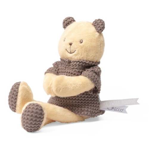 CHICCO plyšový medvedík s hrkálkou My Sweet Doudou. béžový