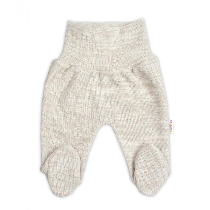 Pletené dojčenské polodupačky Hand Made, Baby Nellys, jasno béžové