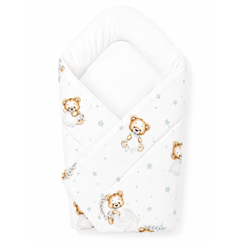 Detská zavinovačka Baby Nellys pre bábätko Classic Sleepy Teddy, biela