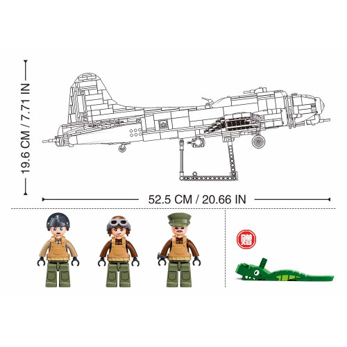 Sluban Model Bricks M38-B1367 Americký bombardér B-17G v mierke 1:44