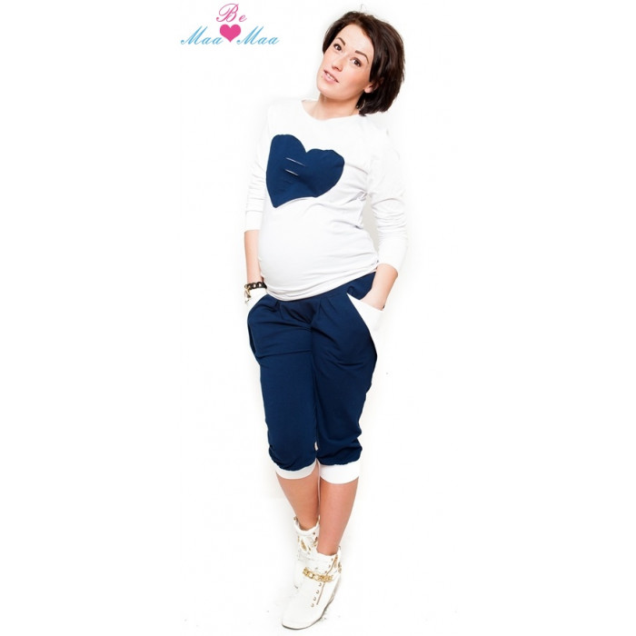 Be MaaMaa Športové, elegantné 3/4 nohavice Tessi - grantové, veľ. S