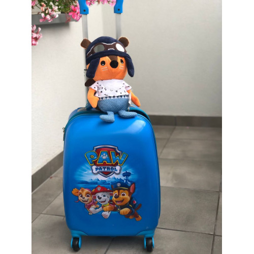 Detský kufor Paw Patrol na kolieskach 32 l – ľahký cestovný kufrík, modrý