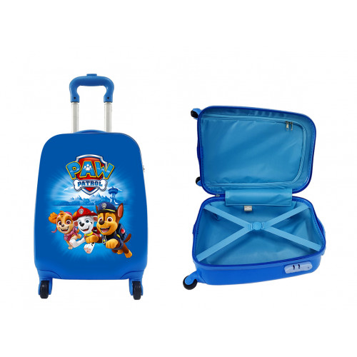 Detský kufor Paw Patrol na kolieskach 32 l – ľahký cestovný kufrík, modrý